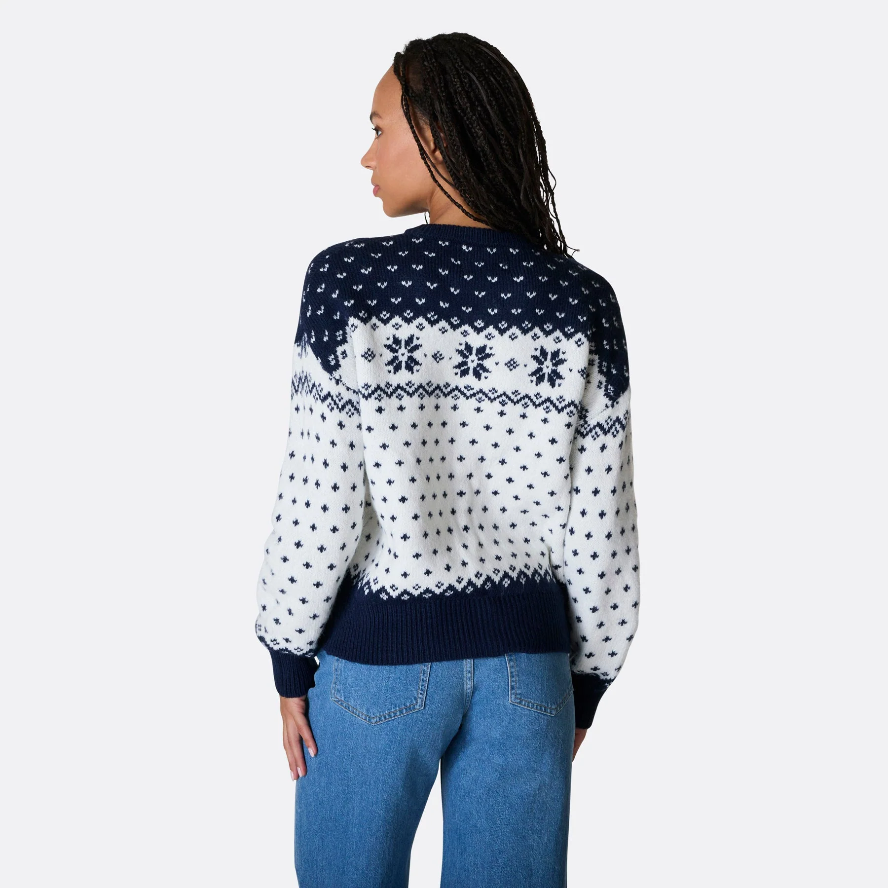 Women's Blue Christmas Cardigan - Image 4