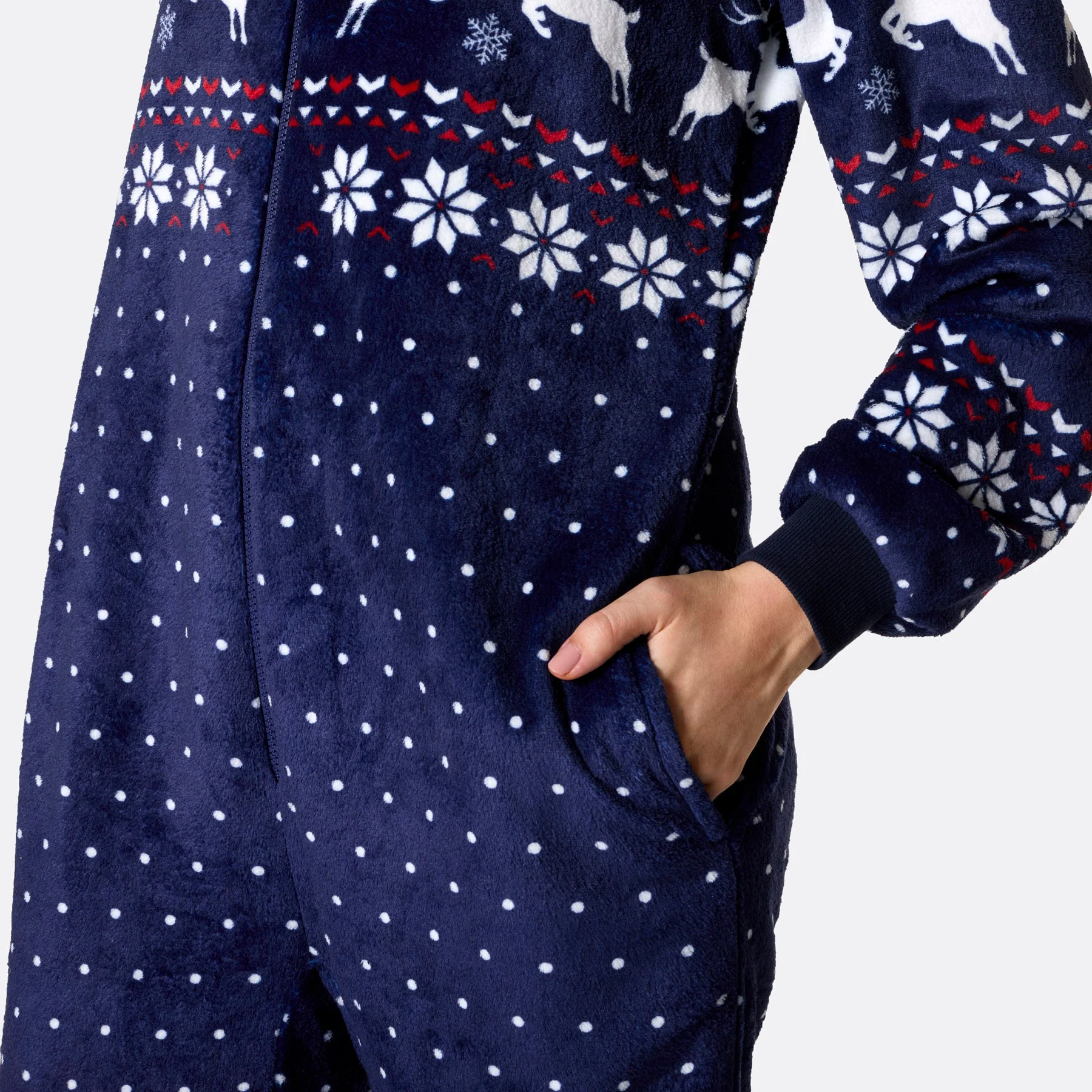 Women's Blue Christmas Onesie - Image 5