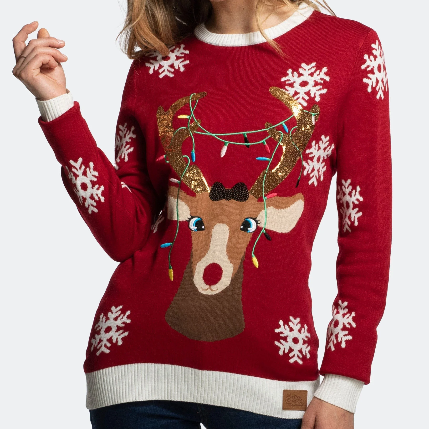 Women's Cute Reindeer Christmas Sweater - Image 6
