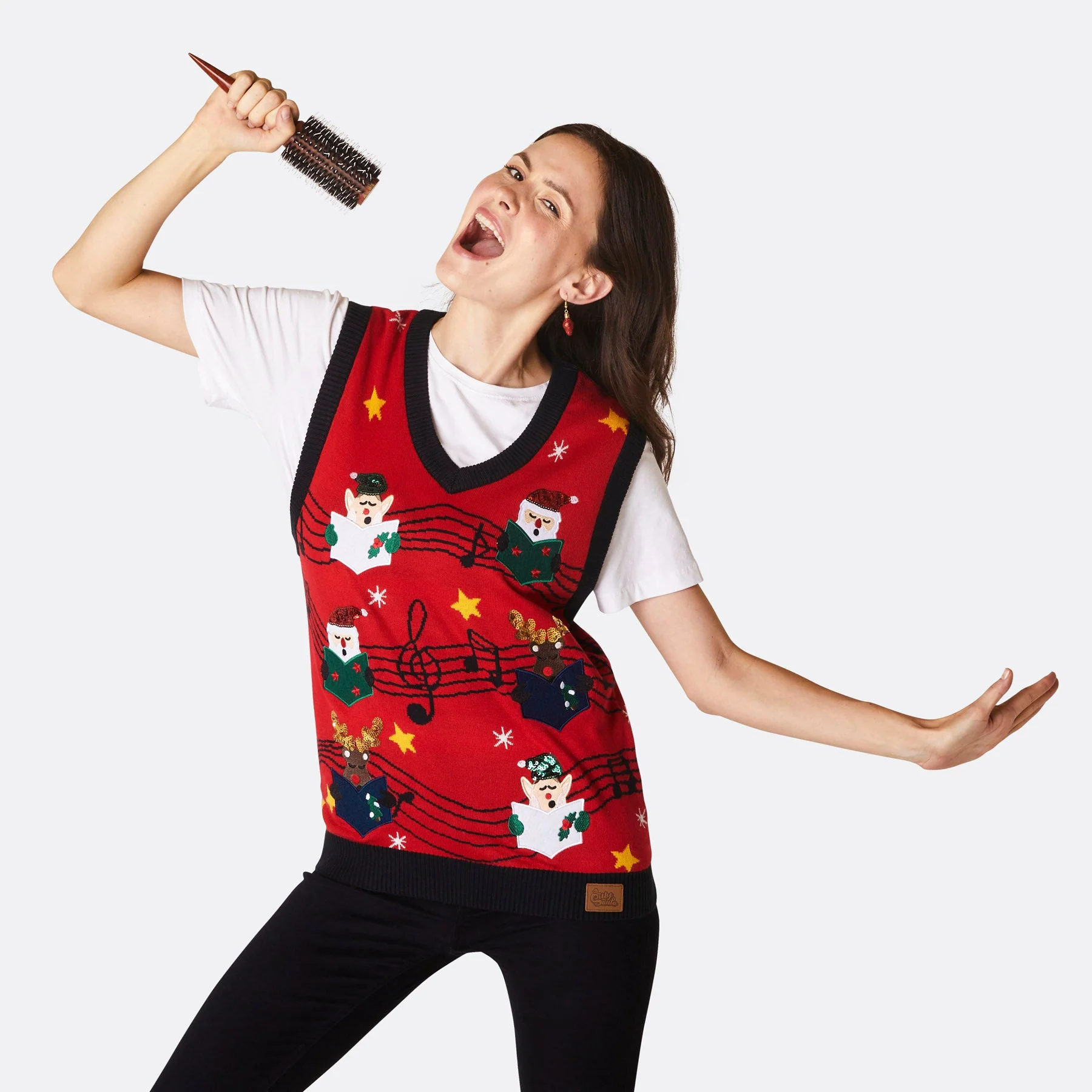Women's Fa-la-la Christmas Waistcoast - Image 2
