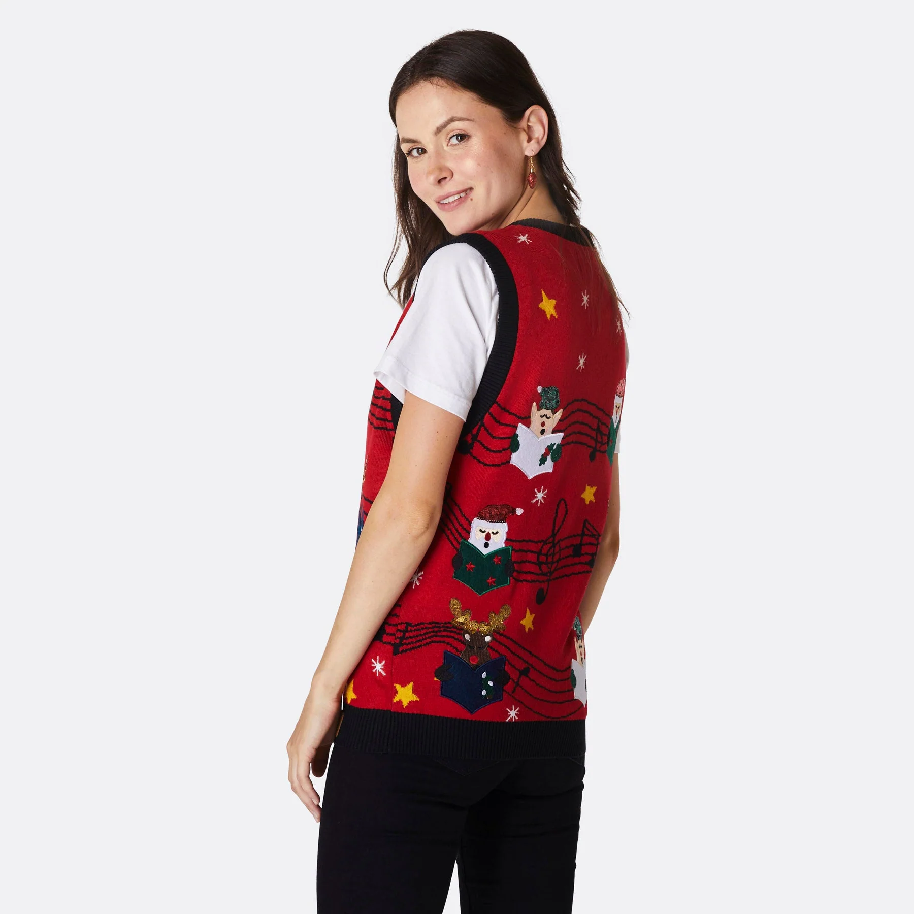 Women's Fa-la-la Christmas Waistcoast - Image 3