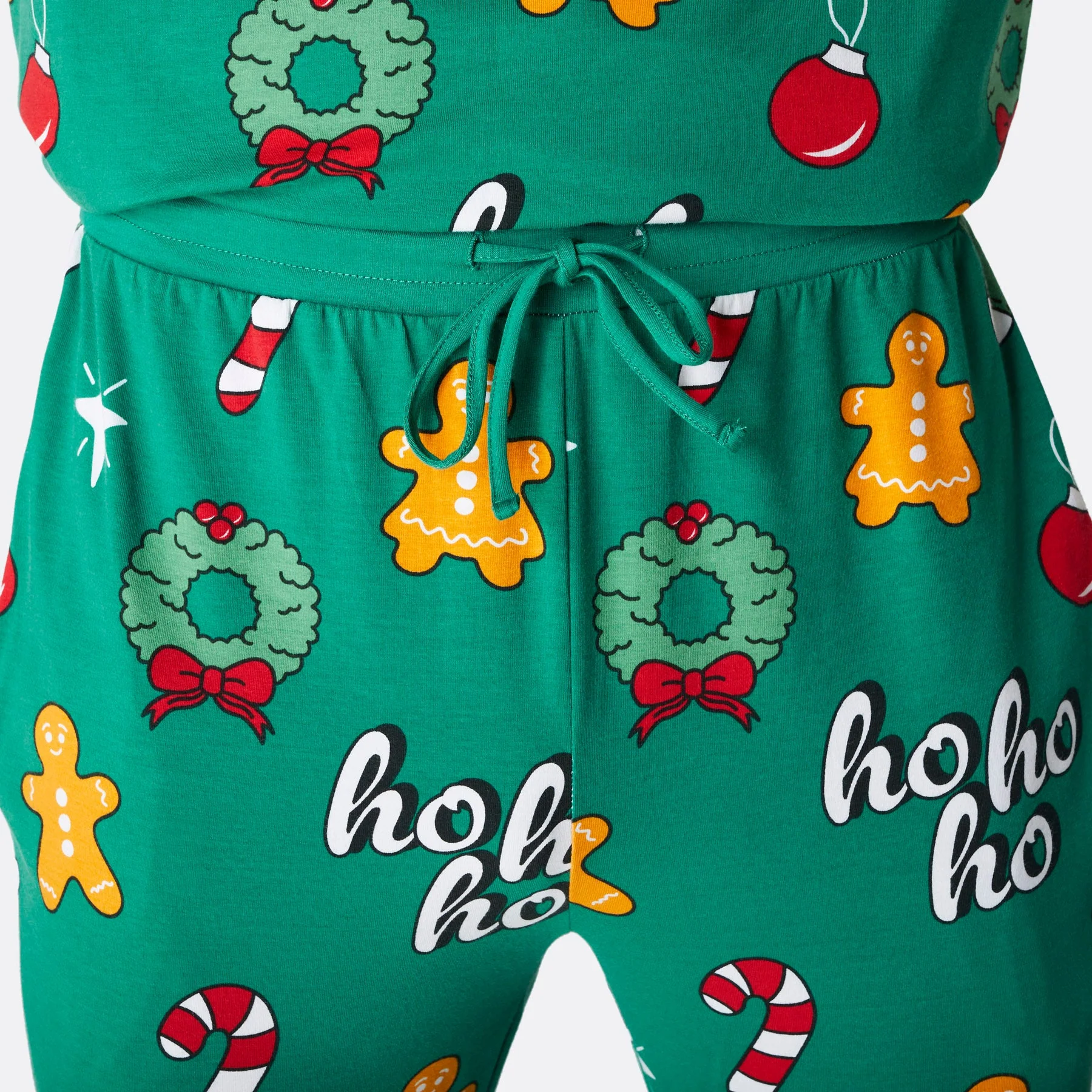 Women's Green Hohoho Christmas Pyjamas - Image 5