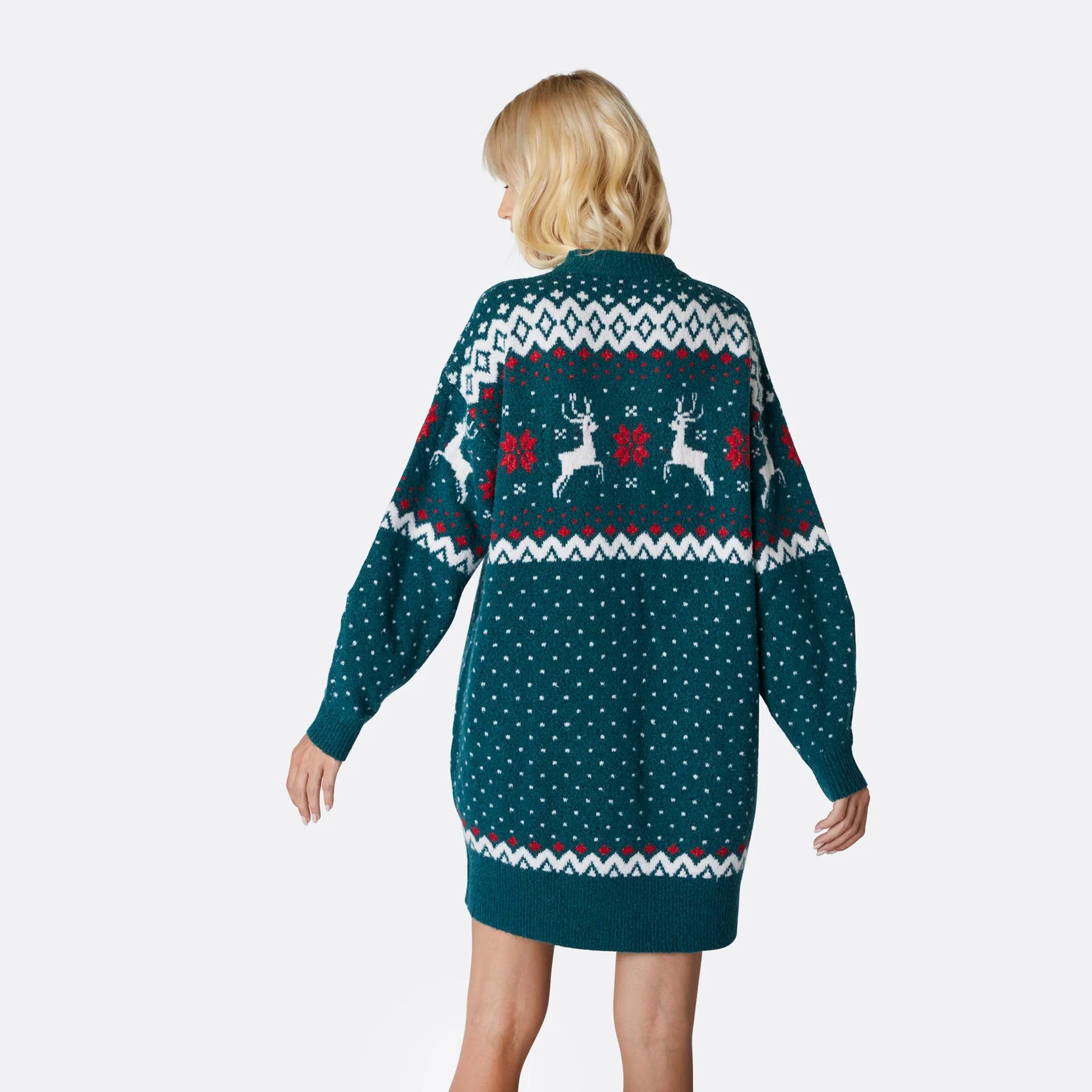 Women's Green Oversized Christmas Dress - Image 3