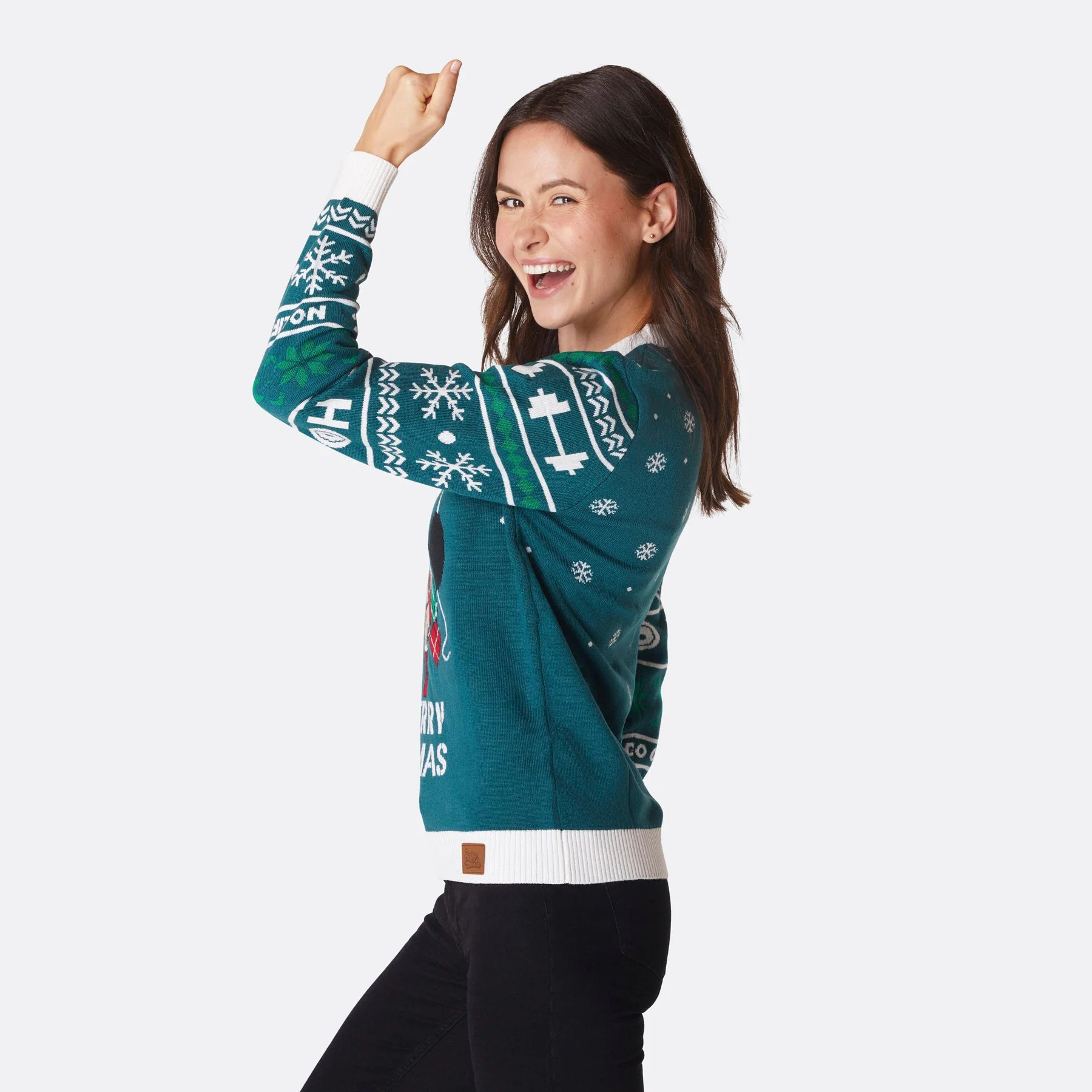 Women's Merry Fitmas Christmas Sweater - Image 3