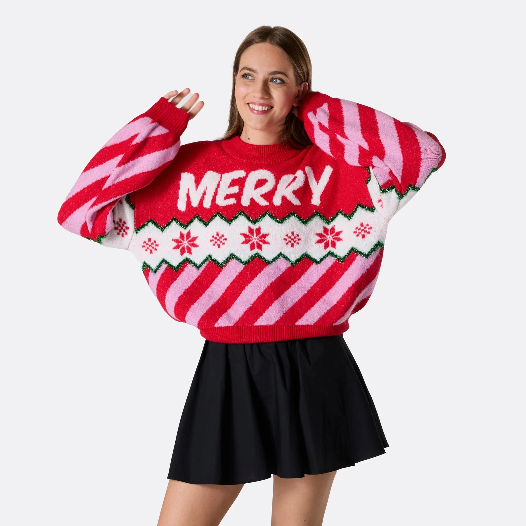 Women's Merry Xmas Oversized Christmas Sweater - Image 3