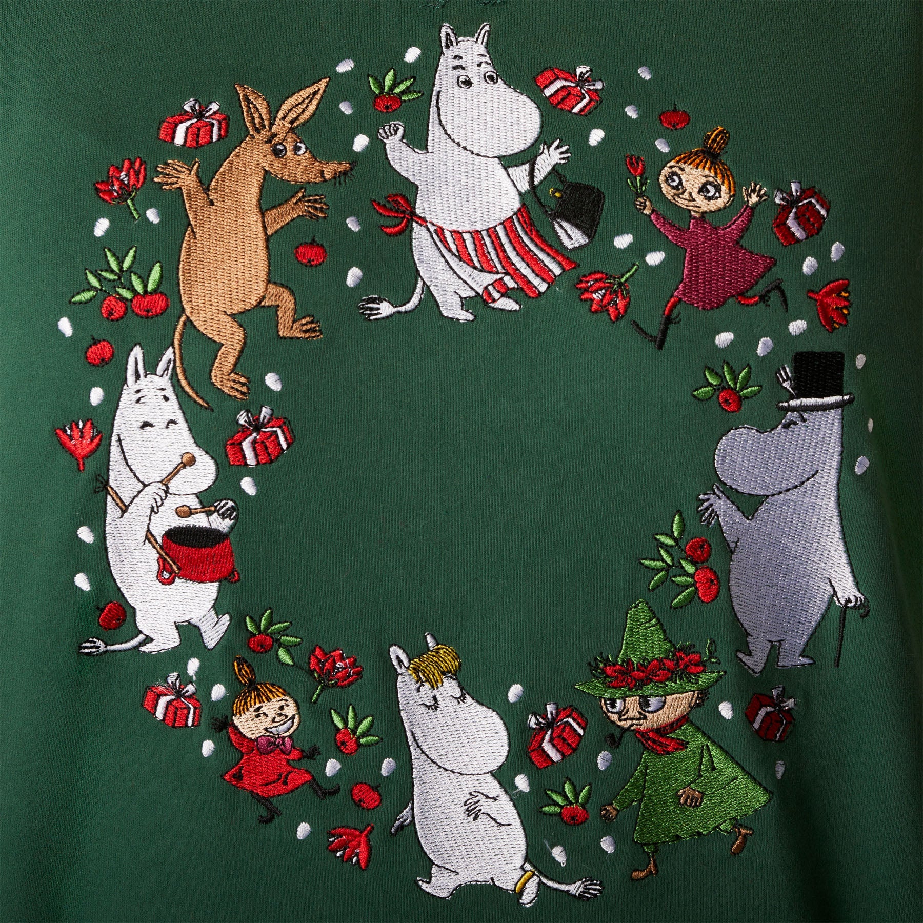 Women's Moomin Green Christmas Sweatshirt - Image 3
