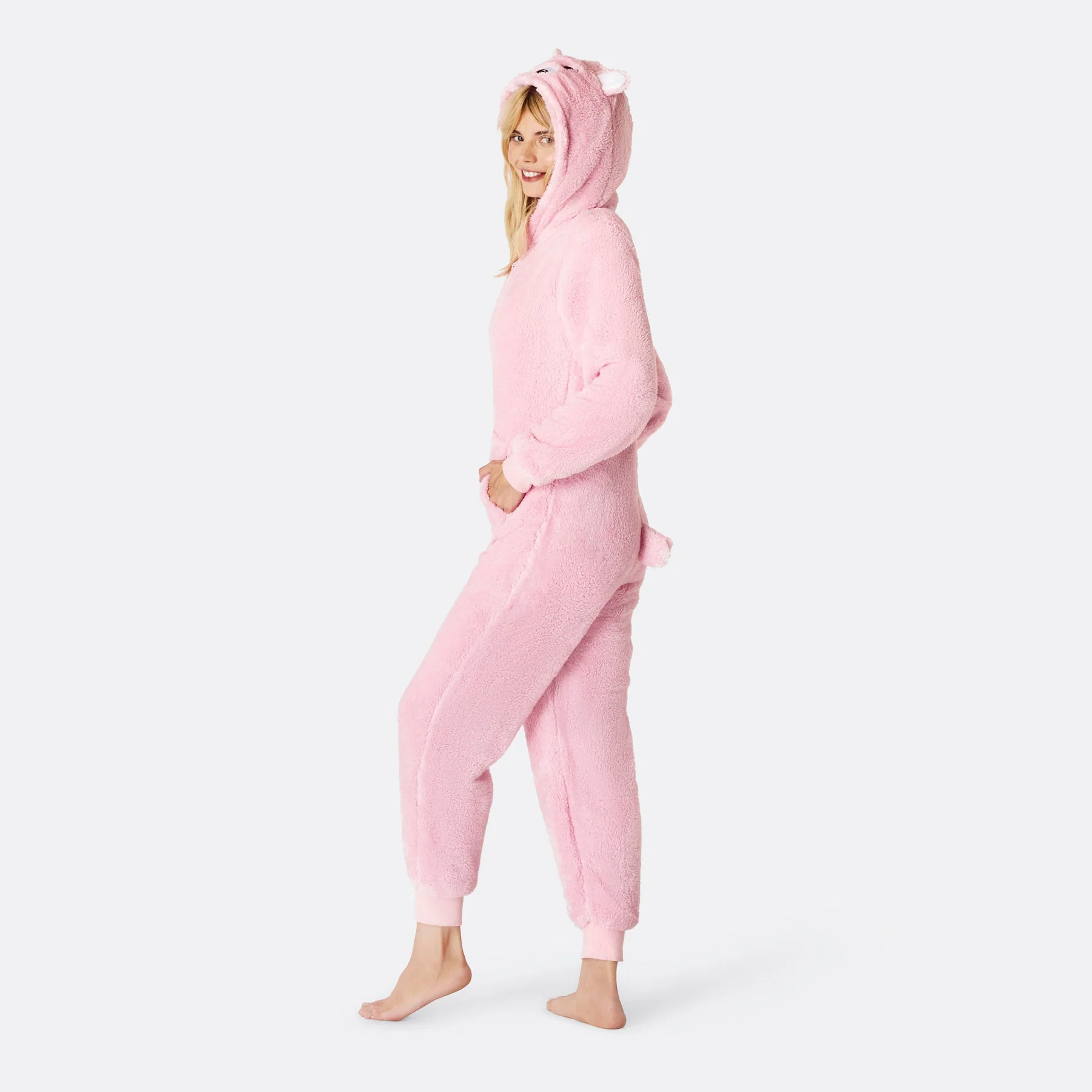 Women's Pink Teddy Bear Onesie - Image 4