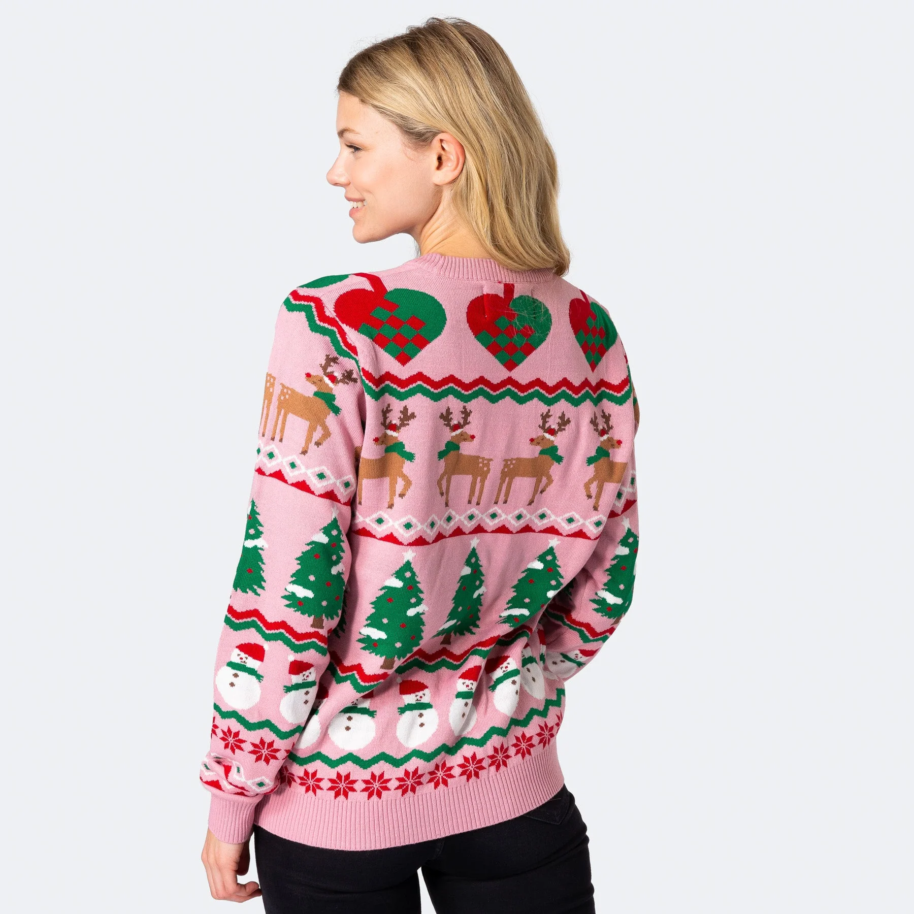 Women's Pink Ugly Christmas Sweater - Image 3