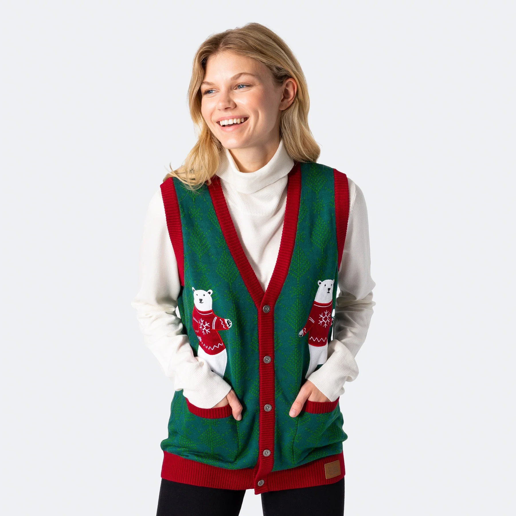 Women's Polar Bear Christmas Waistcoat