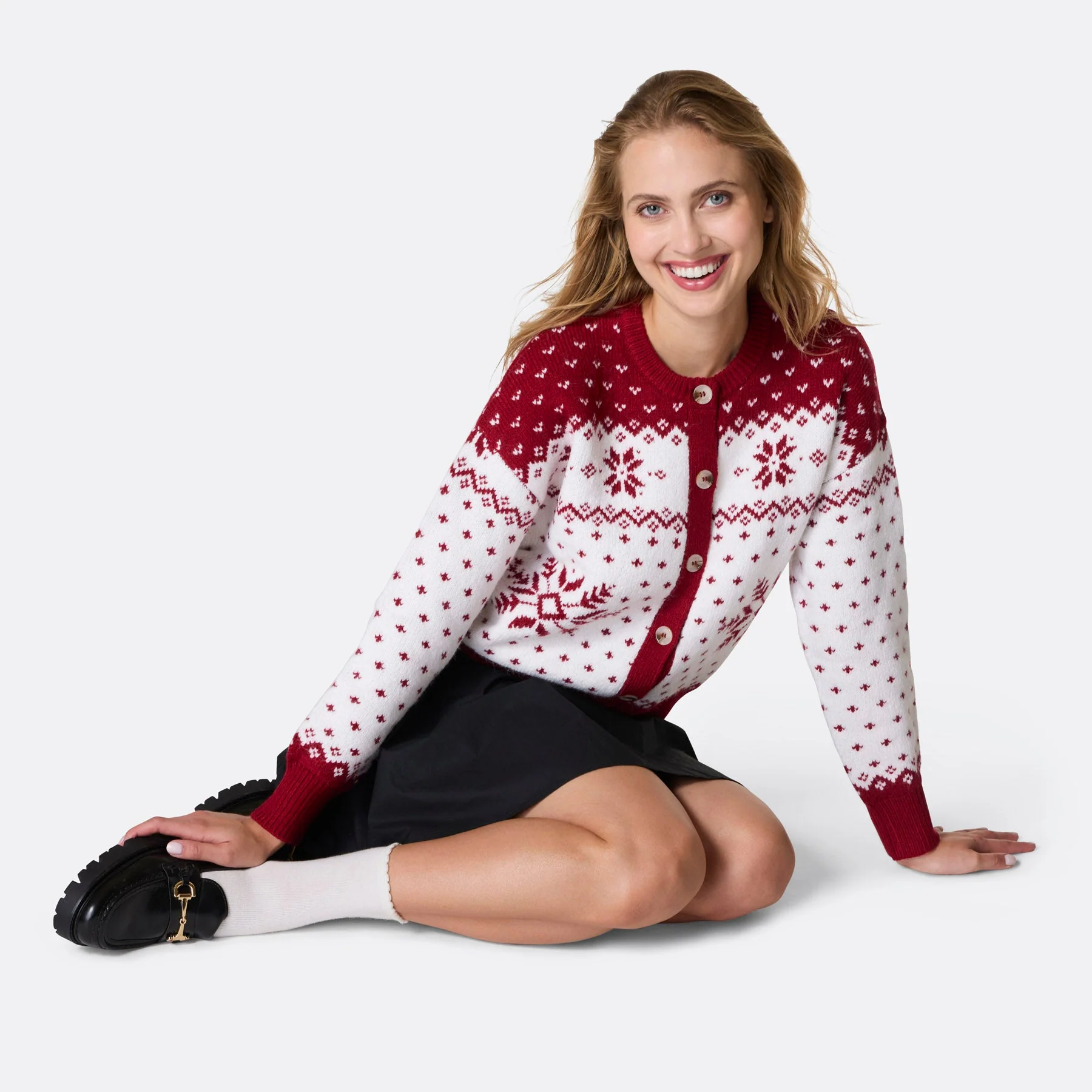 Women's Red Christmas Cardigan - Image 2