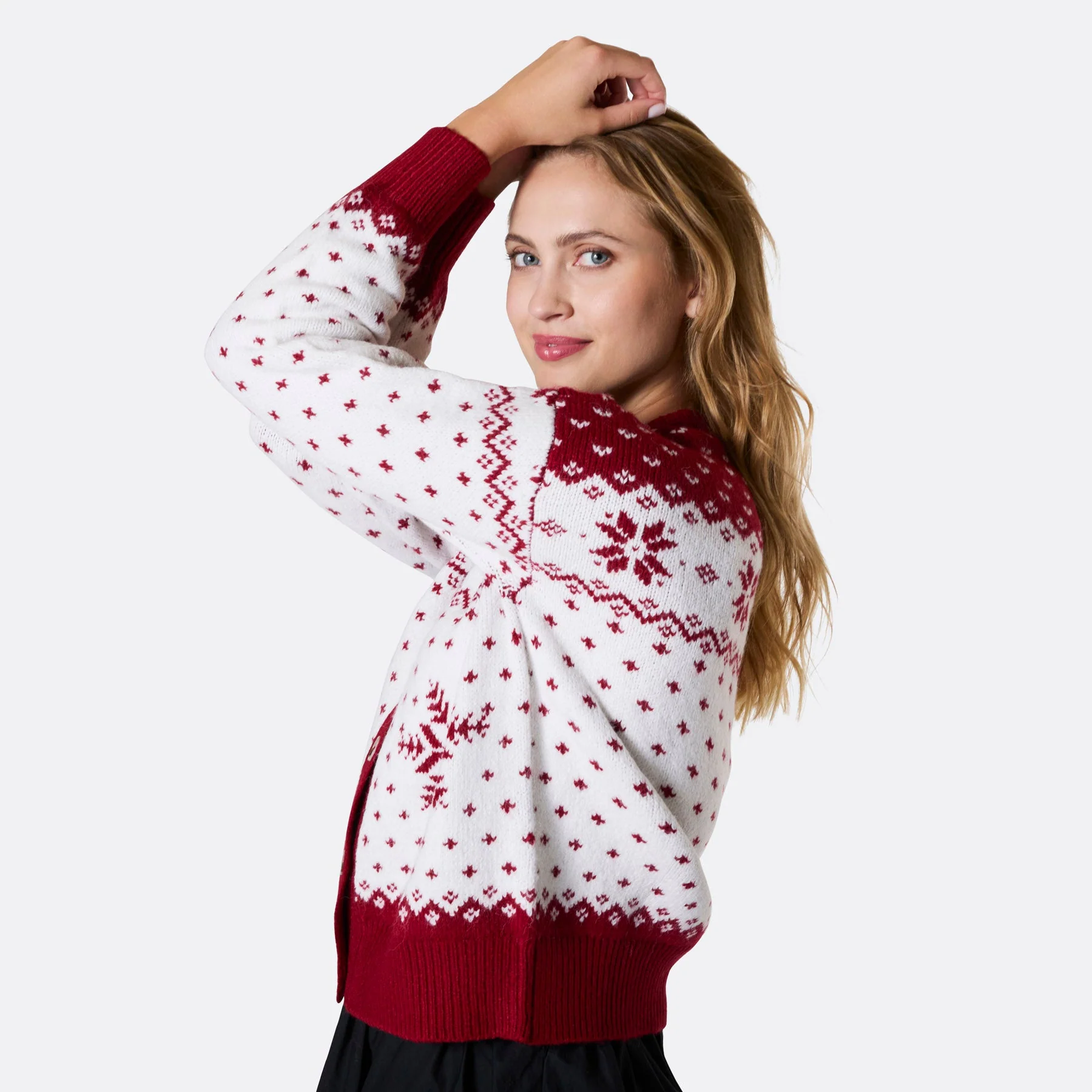 Women's Red Christmas Cardigan - Image 3