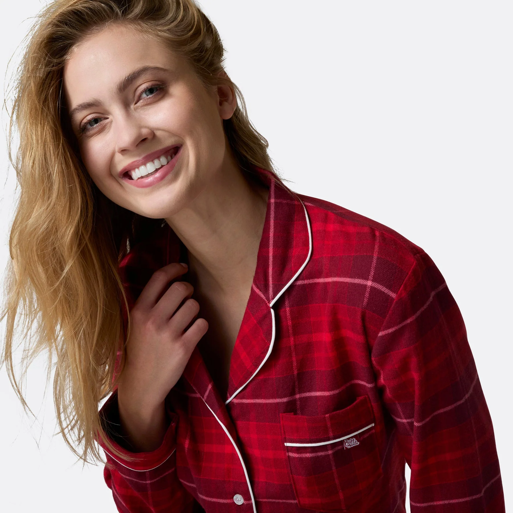 Women's Red Flannel Christmas Pyjamas - Image 3
