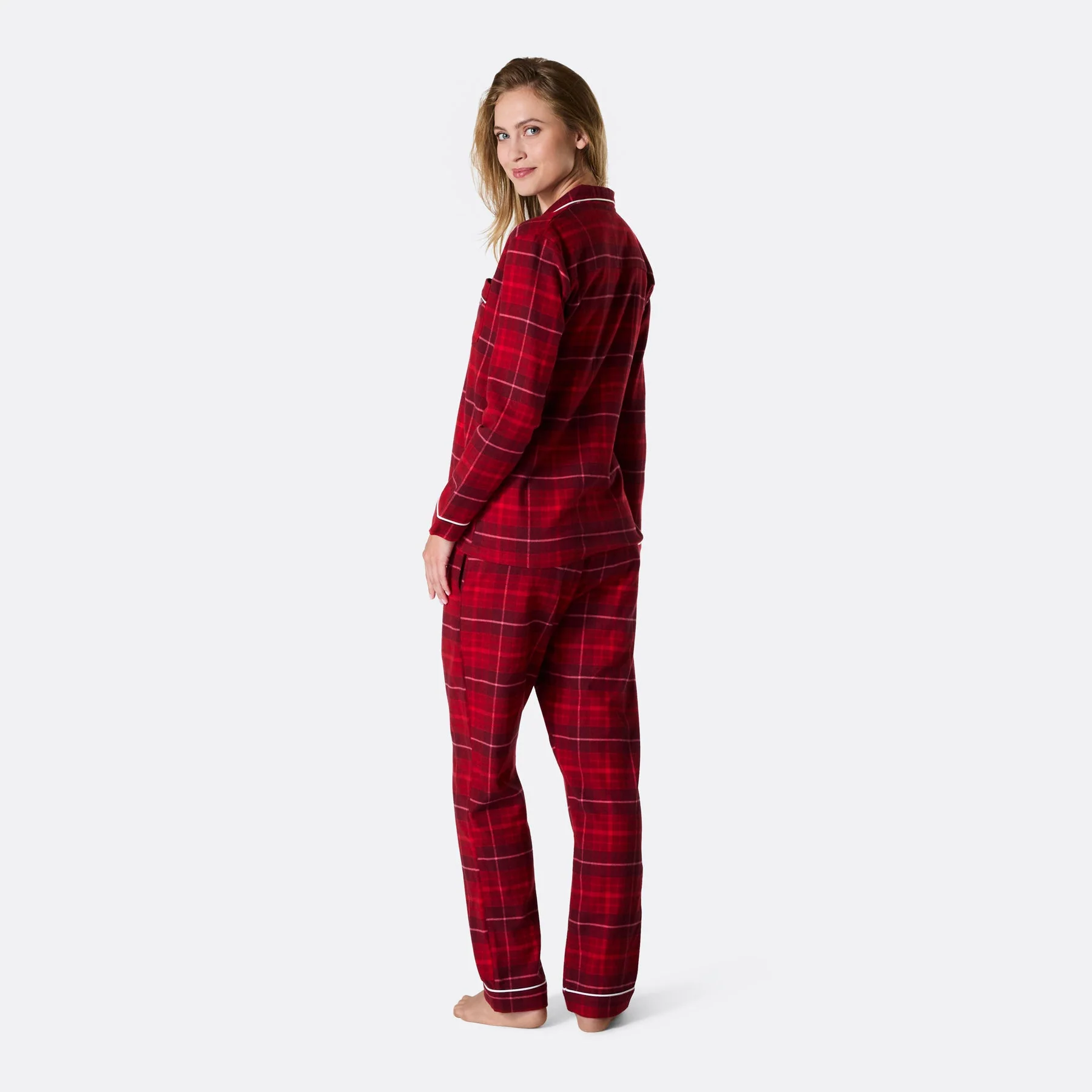 Women's Red Flannel Christmas Pyjamas - Image 4