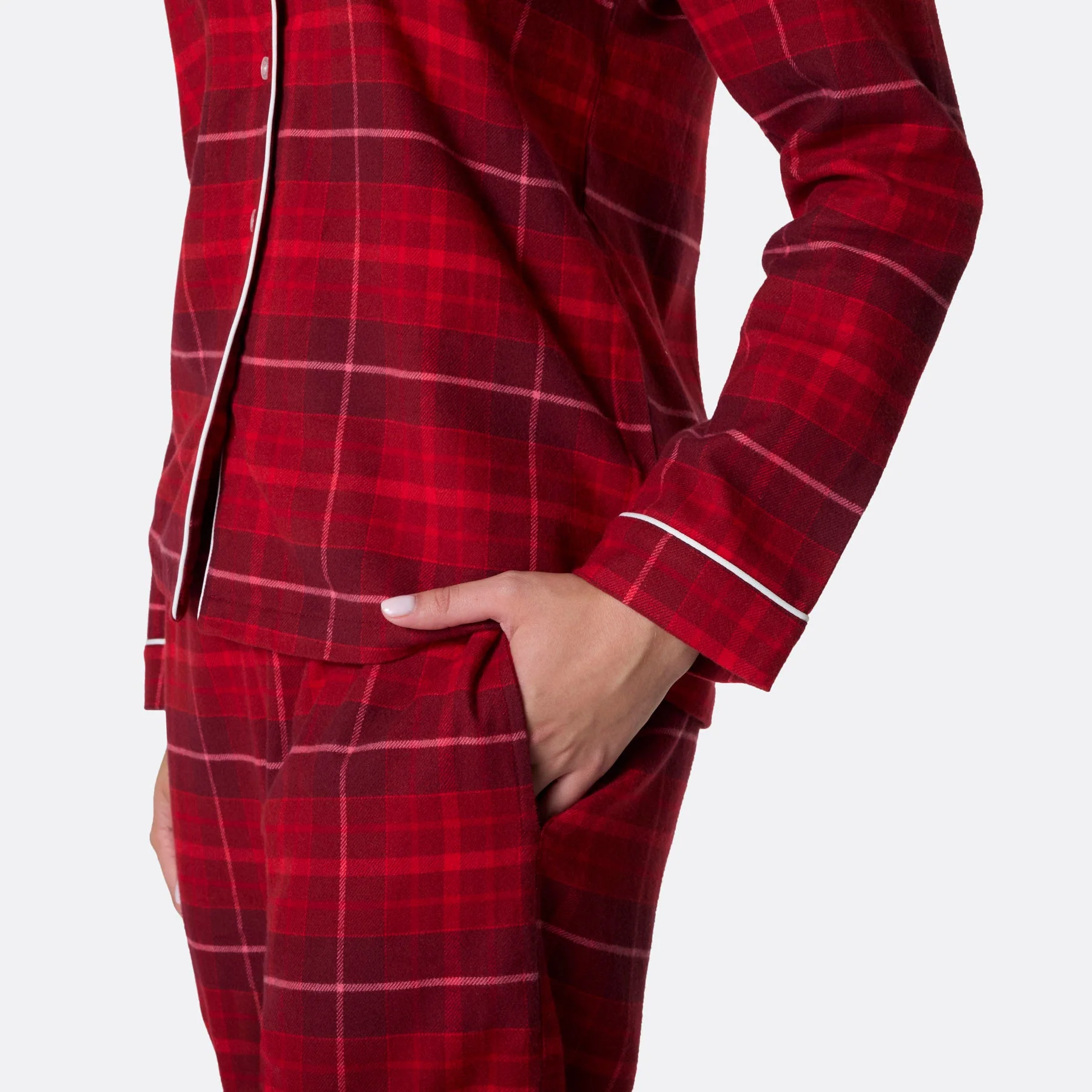 Women's Red Flannel Christmas Pyjamas - Image 5