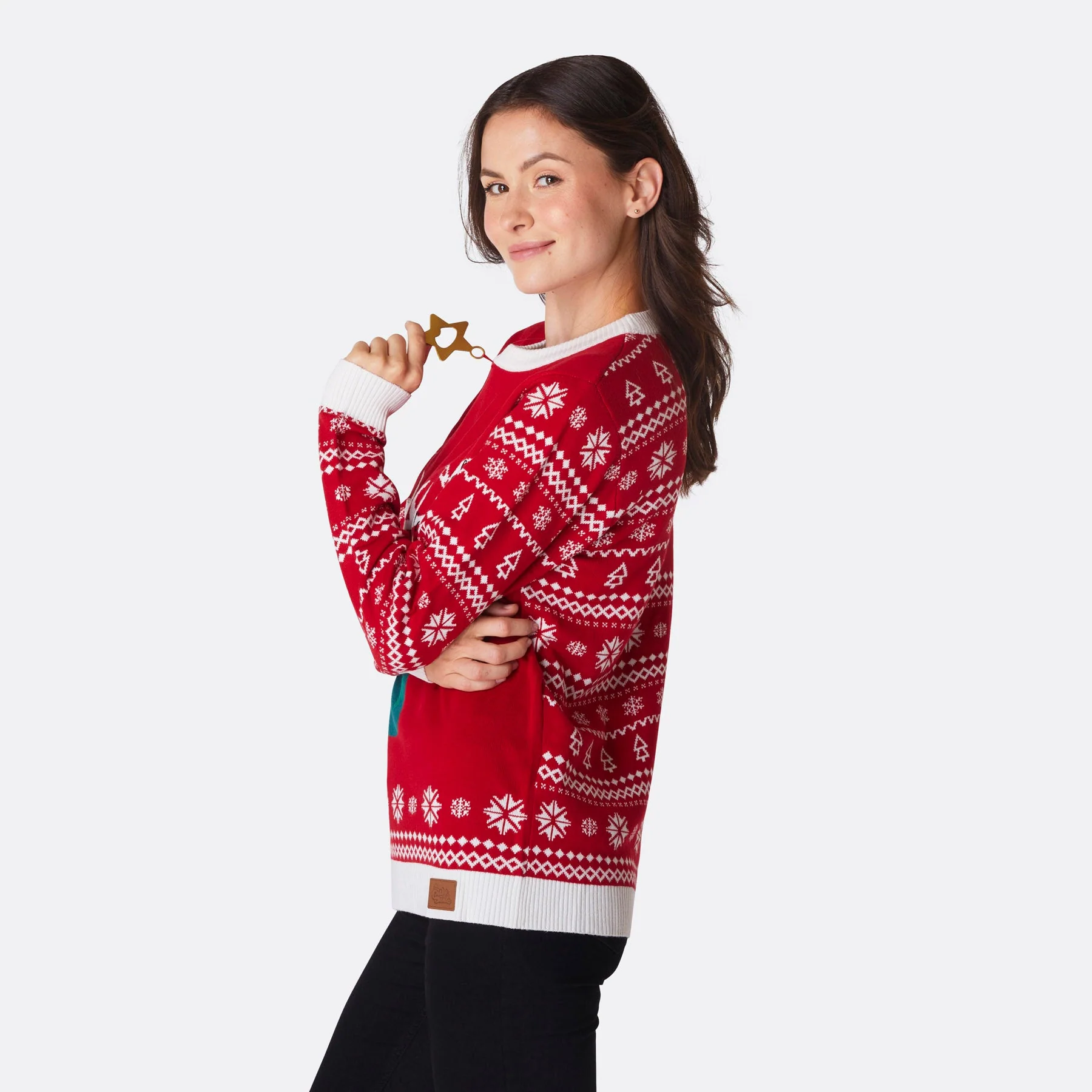 Women's Reinbeer Red Christmas Sweater - Image 3