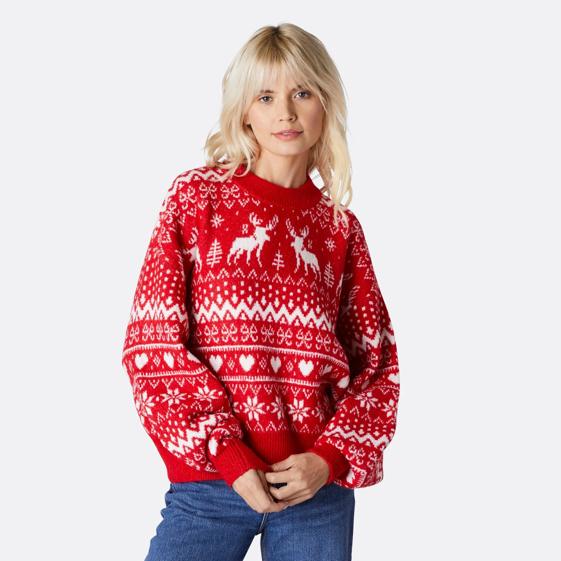 Women's Reindeer Oversized Christmas Sweater - Image 3