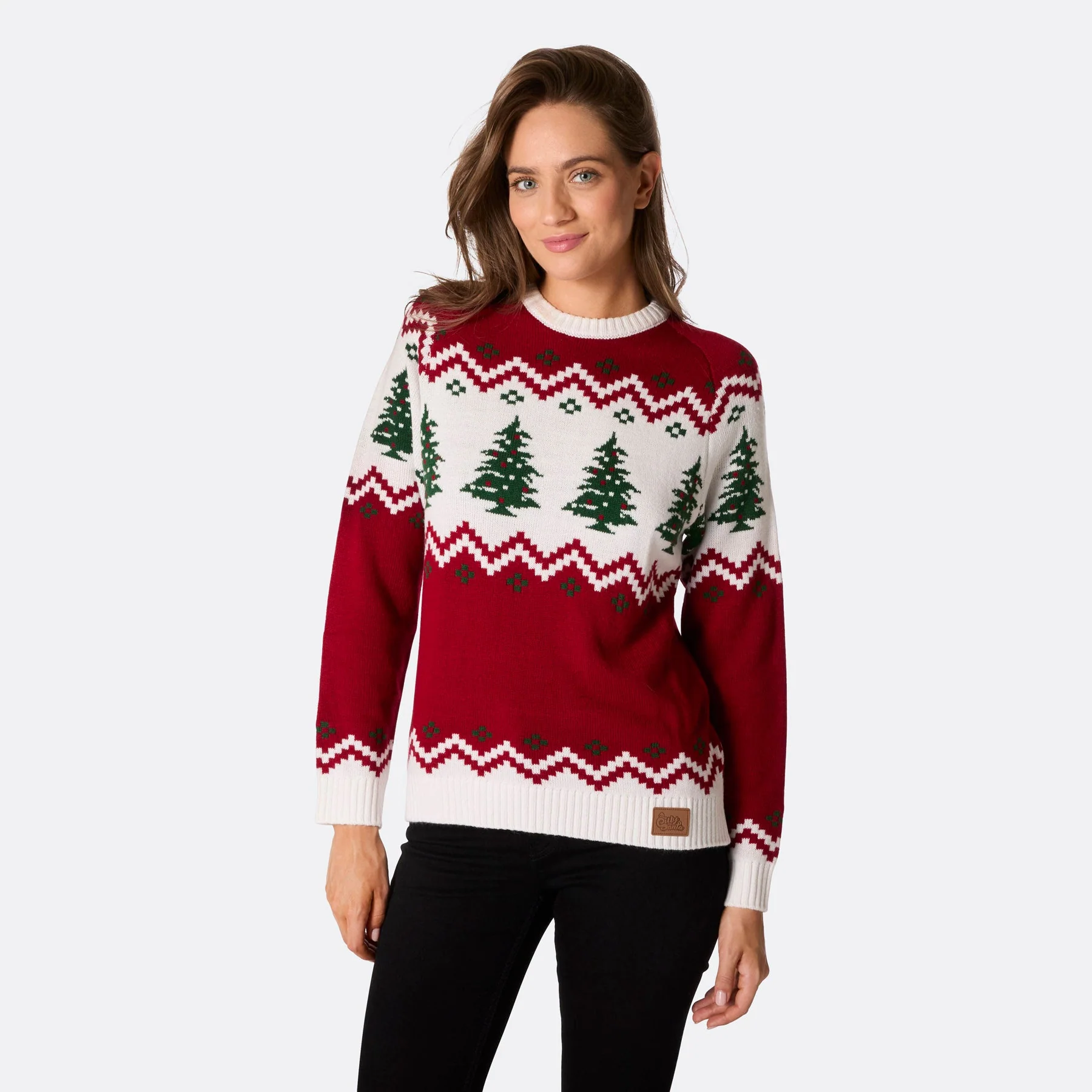 Women's Retro Christmas Tree Christmas Sweater - Image 3