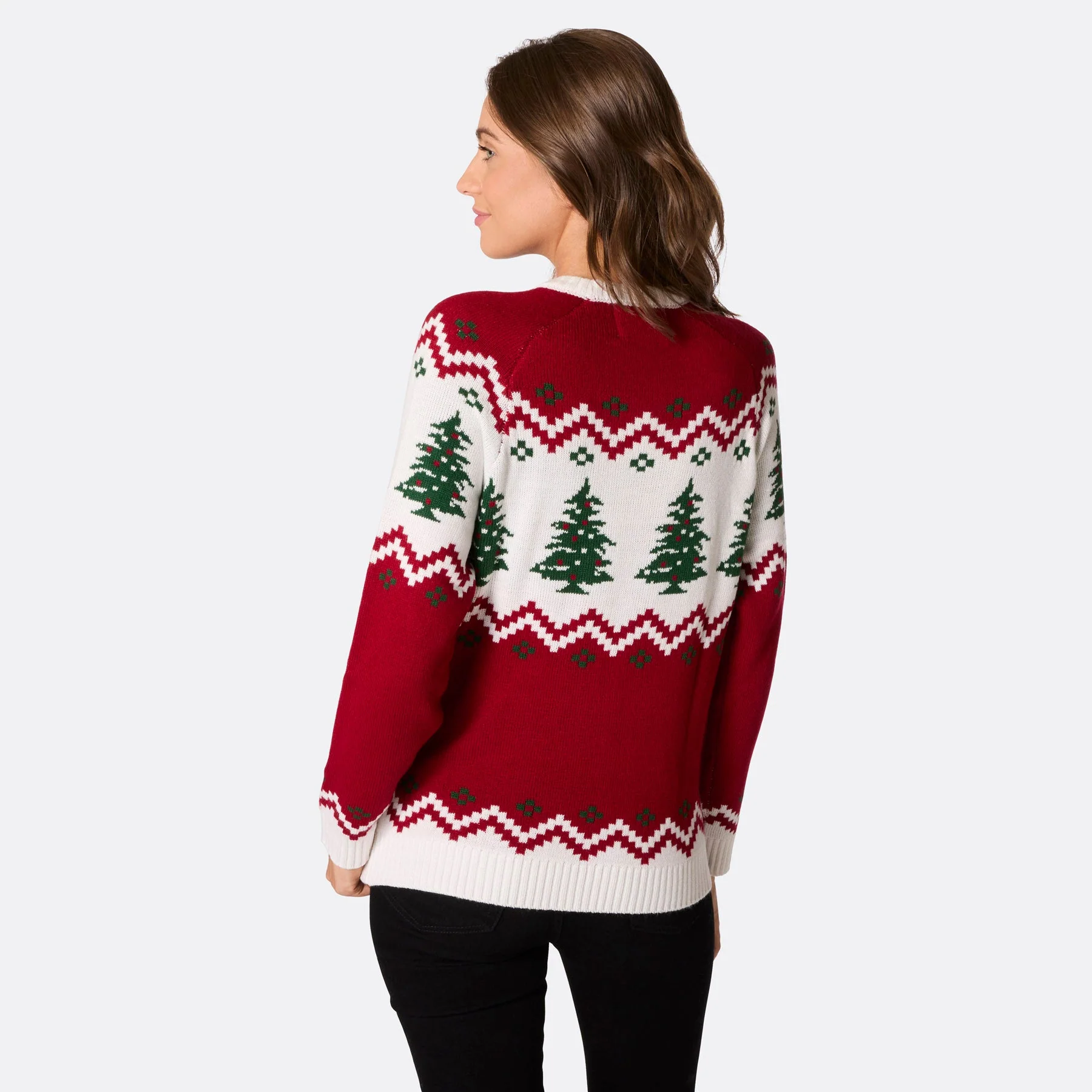Women's Retro Christmas Tree Christmas Sweater - Image 4