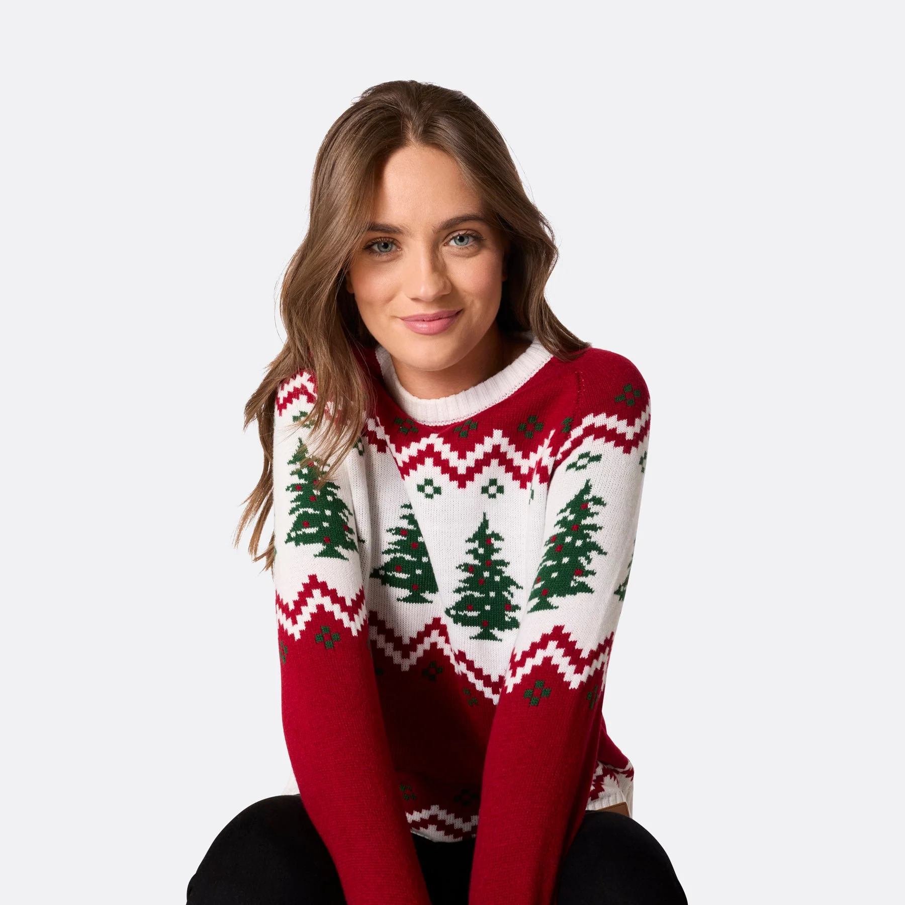 Women's Retro Christmas Tree Christmas Sweater - Image 6