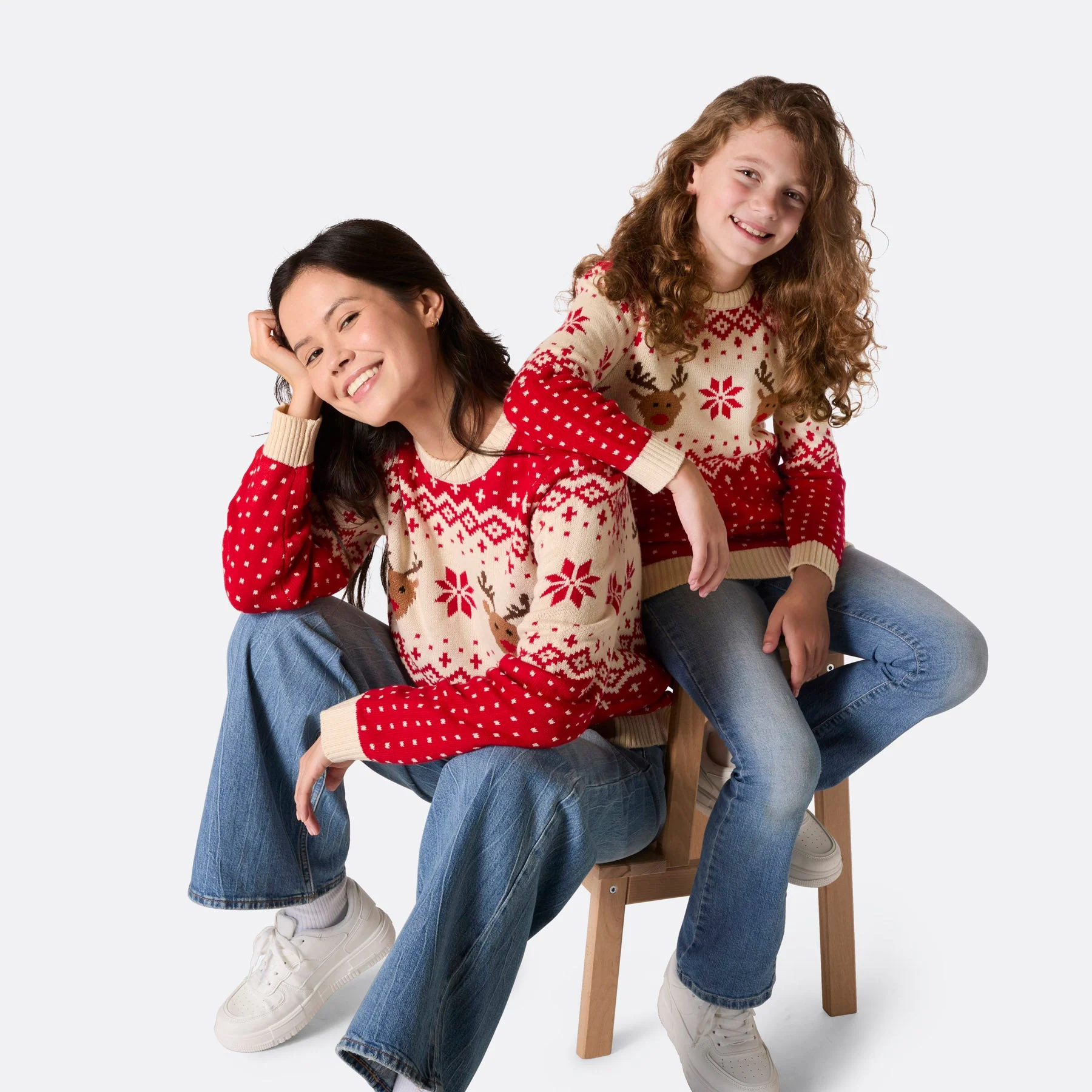Women's Retro Reindeer Red Christmas Sweater - Image 9
