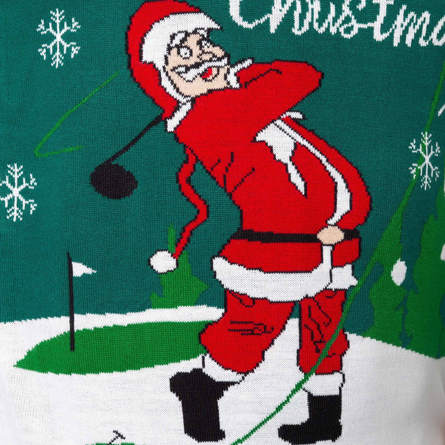 Women's Santa Golfer Christmas Sweater - Image 4