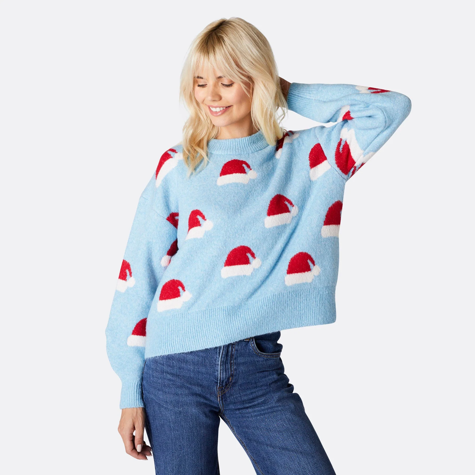 Women's Santa Hat Oversized Christmas Sweater - Image 3