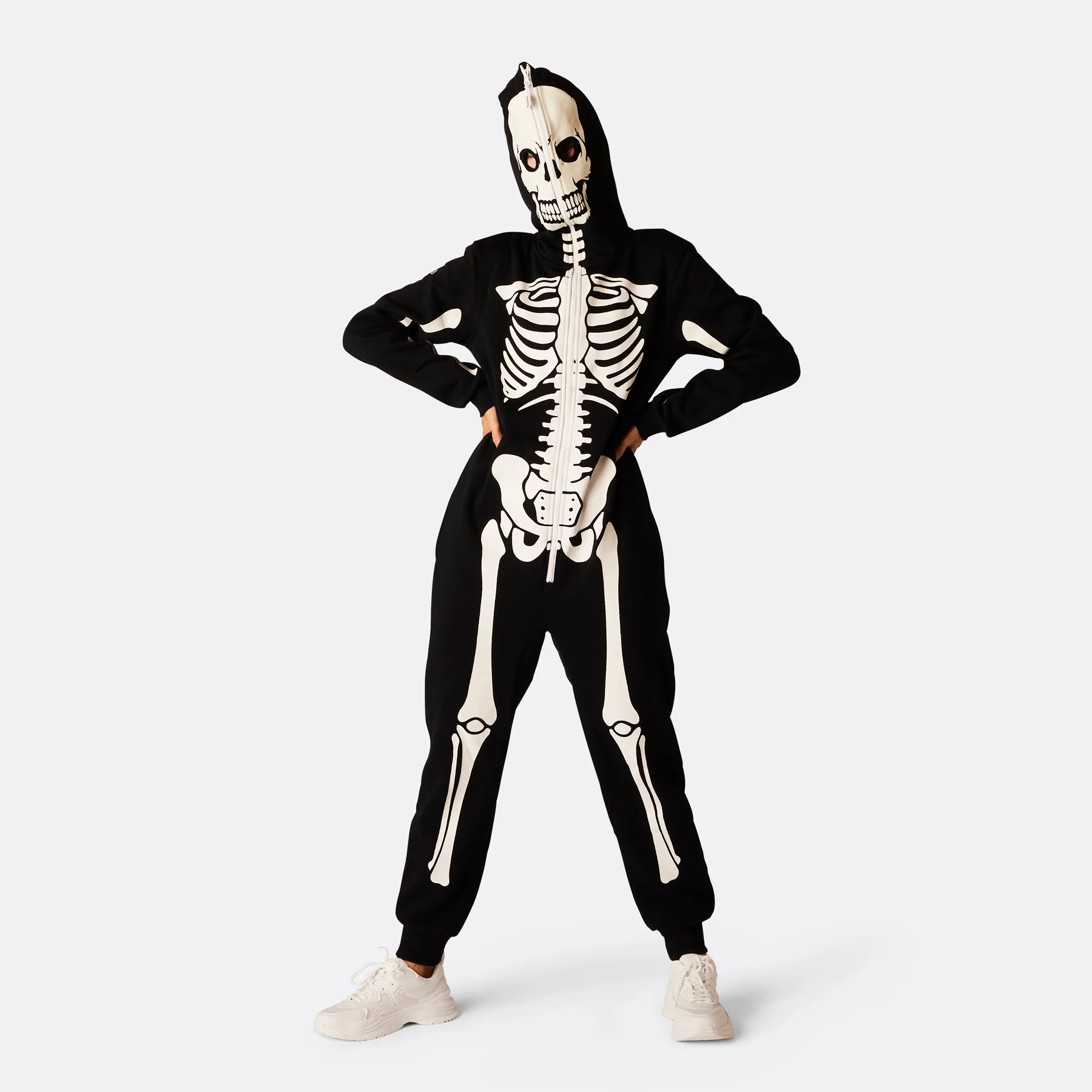 Womens Skeleton Halloween Onesie - Image 3