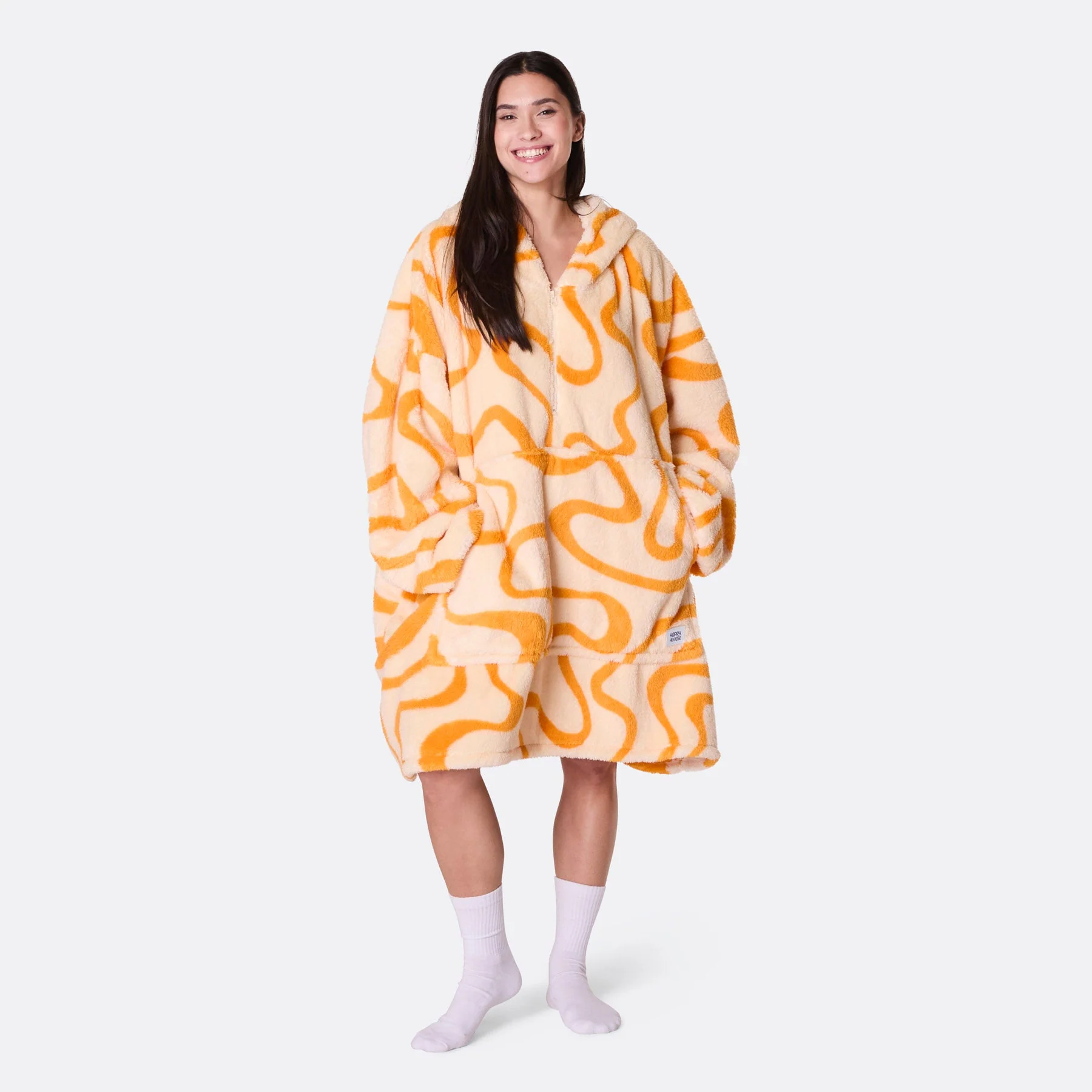 Yellow Wavy Teddy HappyHoodie - Image 2