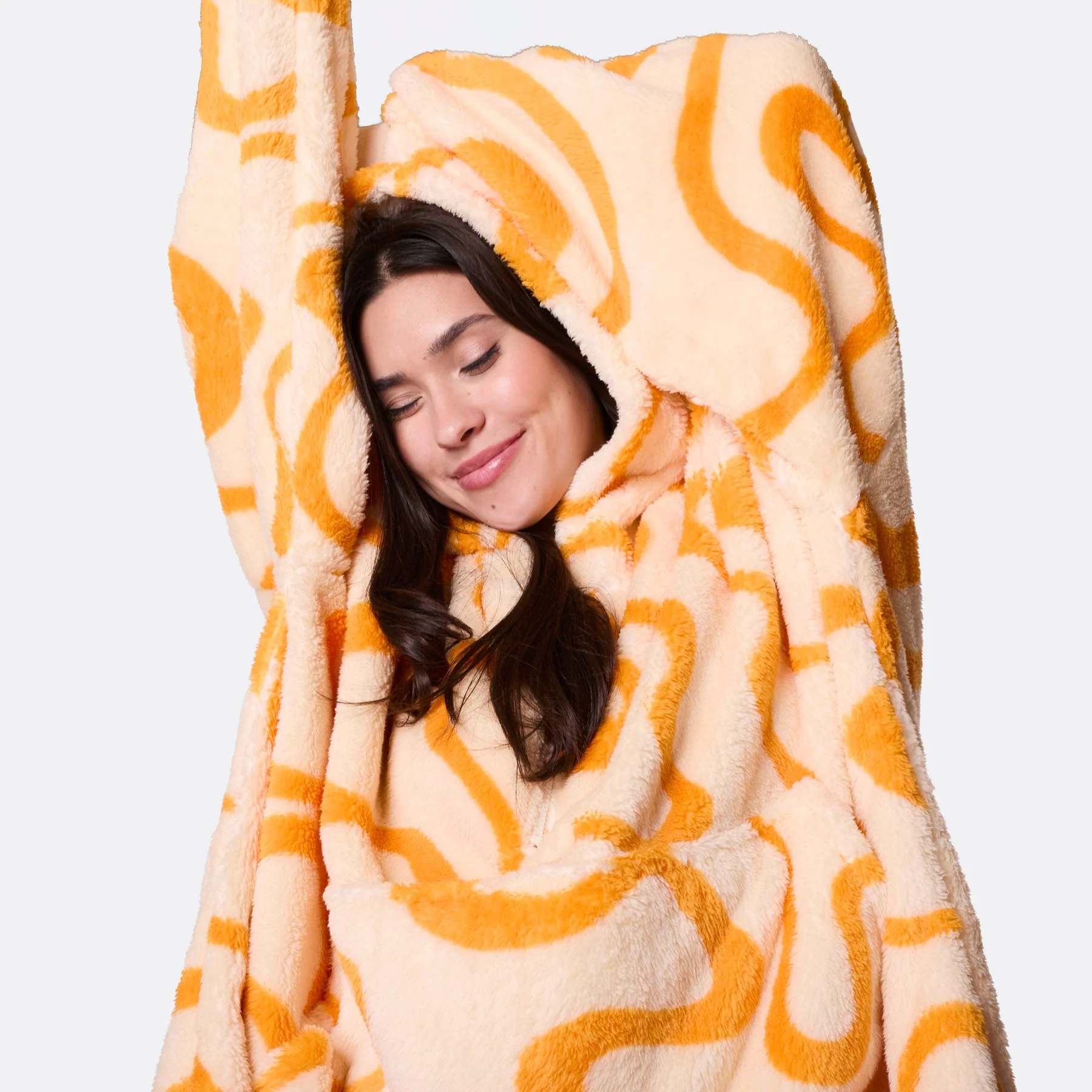 Yellow Wavy Teddy HappyHoodie - Image 3