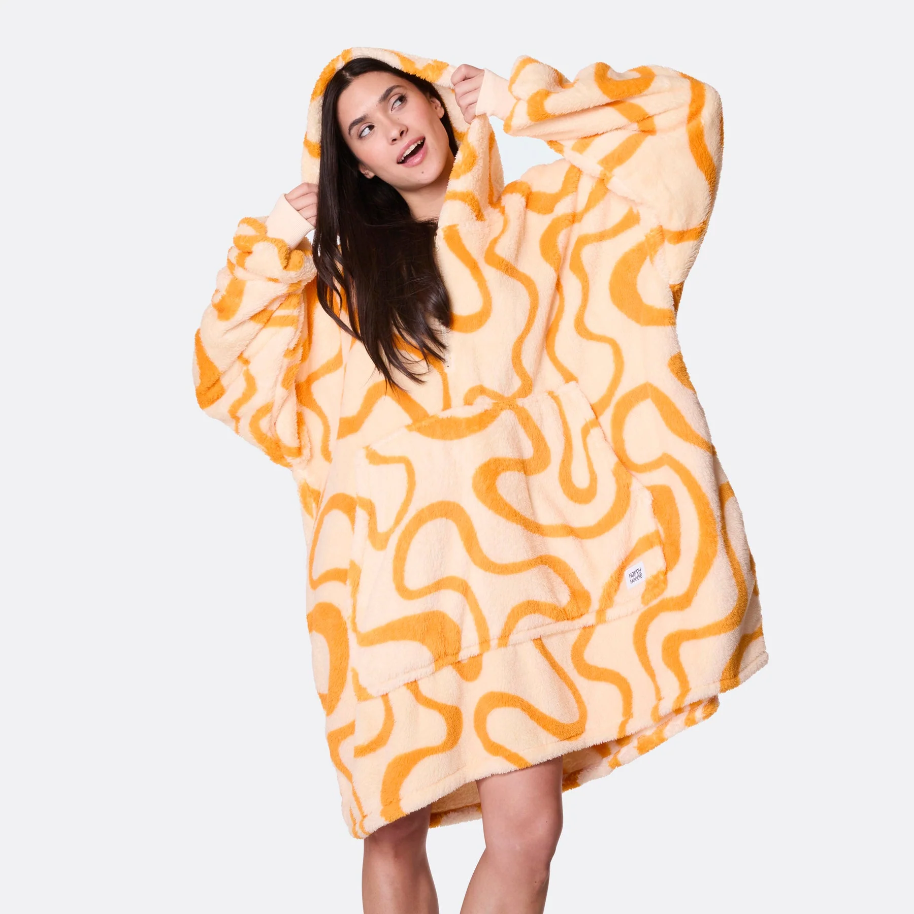 Yellow Wavy Teddy HappyHoodie - Image 4