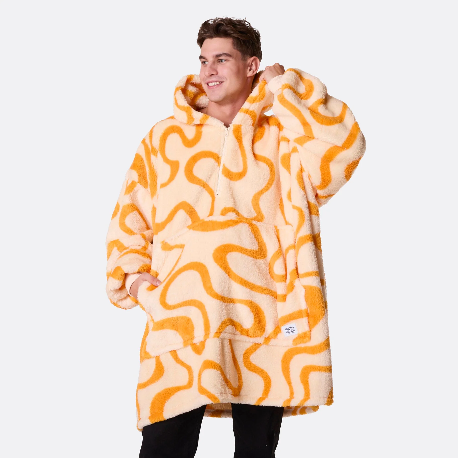 Yellow Wavy Teddy HappyHoodie - Image 5