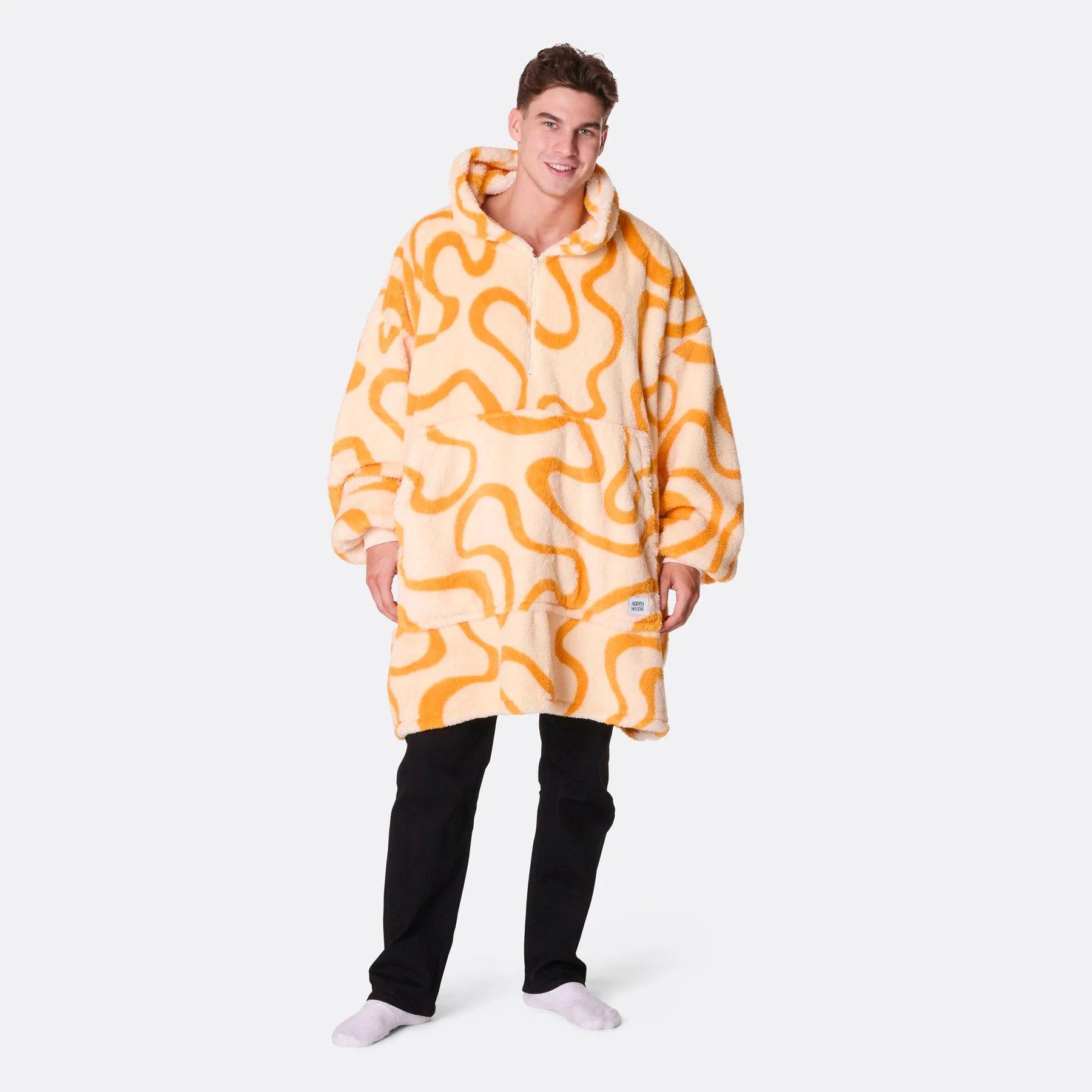 Yellow Wavy Teddy HappyHoodie - Image 6