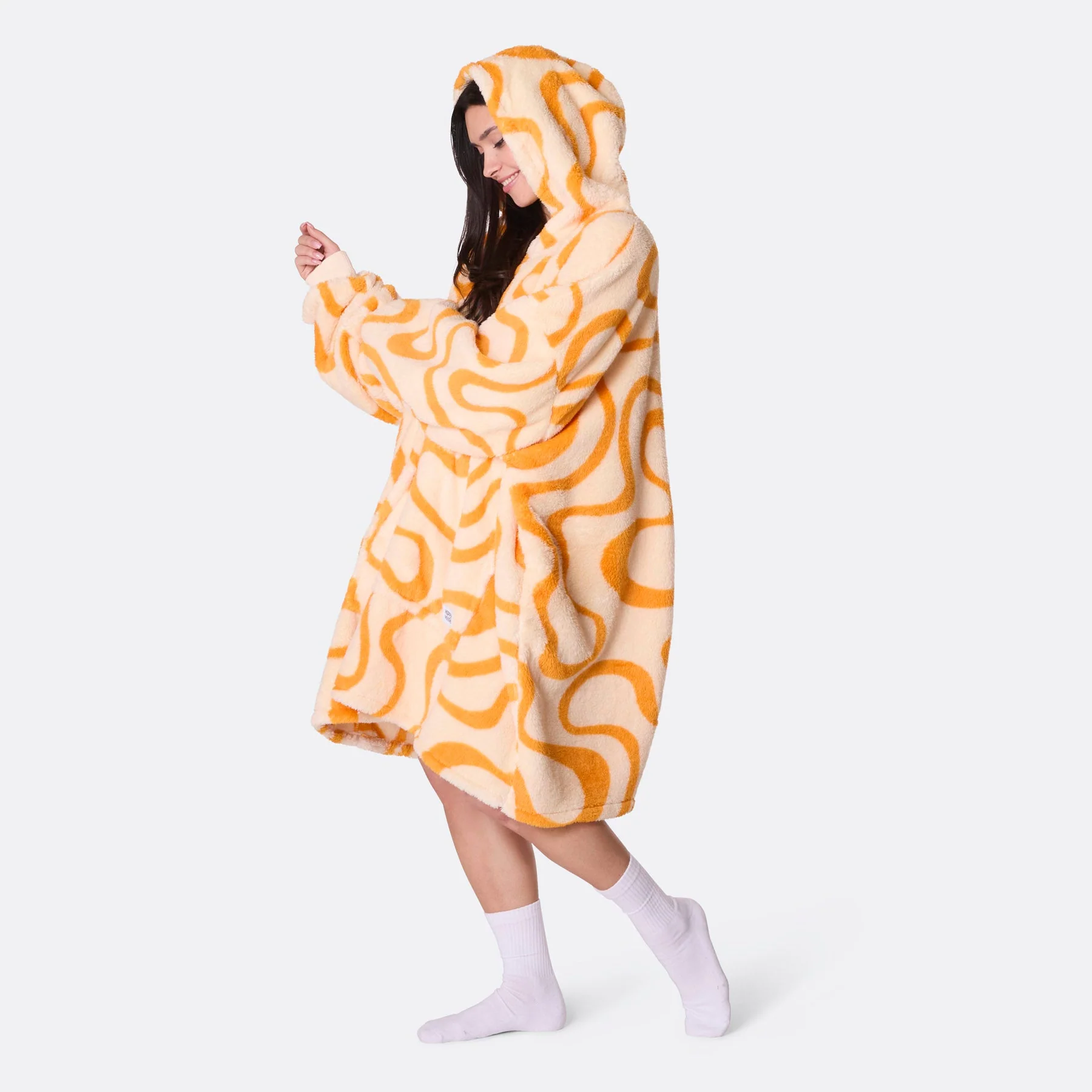 Yellow Wavy Teddy HappyHoodie - Image 7